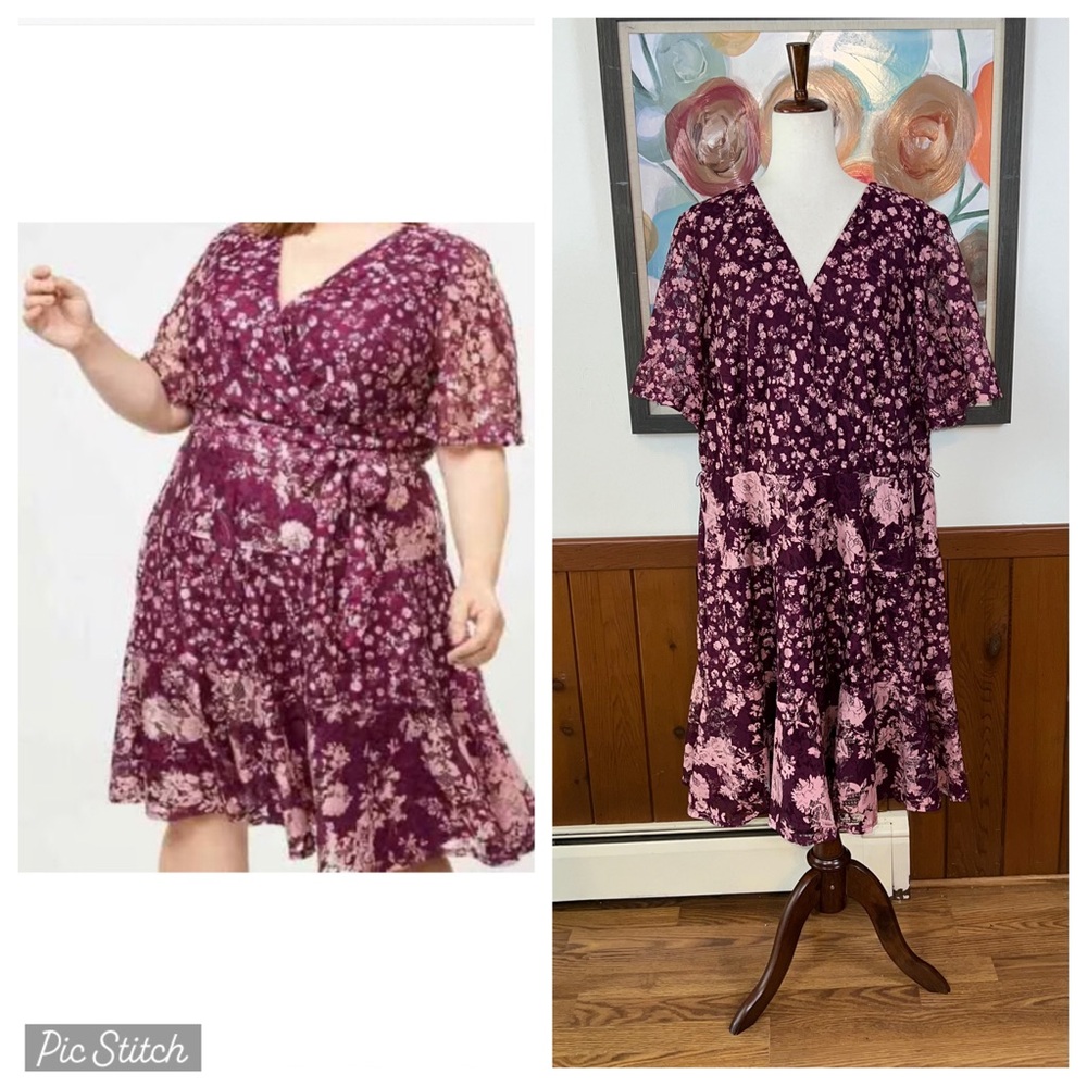 Lane Bryant Purple Floral Dress